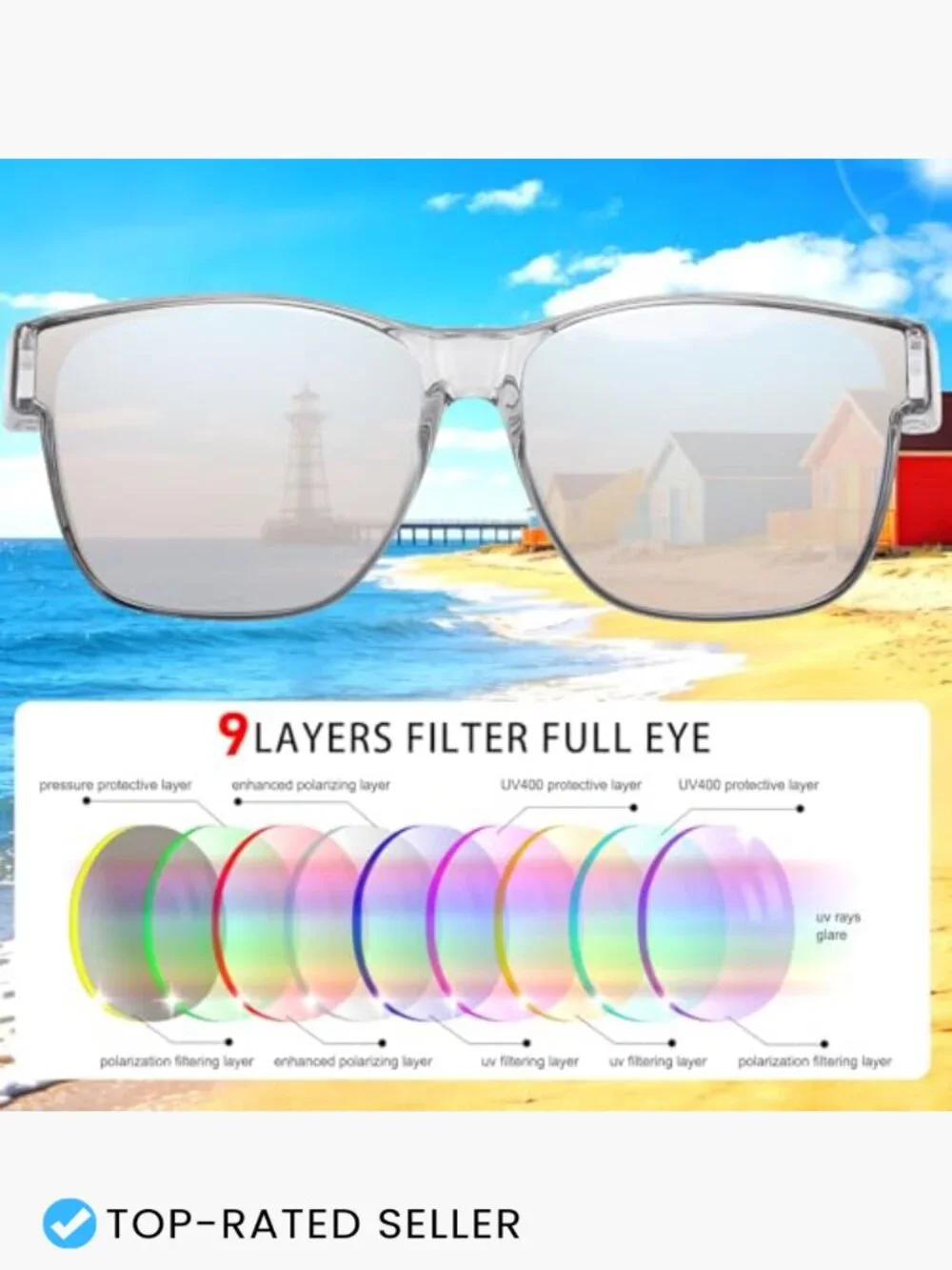 Oversized Fit Over Sunglasses Polarized UV400 for Men Driving TR90